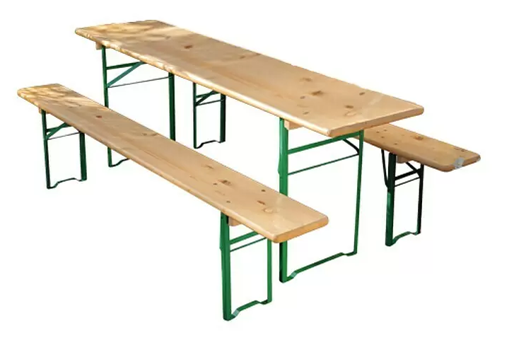 +Size Bierzeltgarnitur: 70cm Tisch & 2 Bierbänke für 8-10 Personen.Ideal für Geburtstage|Hochzeiten