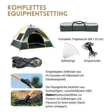 Komplettes Equipment des Camping Faltzeltes HOKN. Einfach in Steinfurt mieten